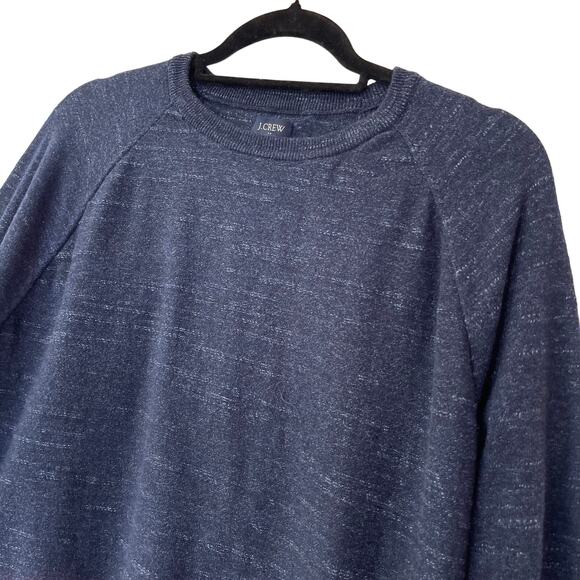 J. Crew Crewneck Sweater Men's XL Heathered Blue Space Dye Cotton - Picture 1 of 6